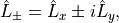 \hat{L}_{\pm} = \hat{L}_x \pm i \hat{L}_y ,