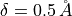 \delta = 0.5\,\AA